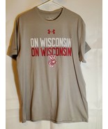 Under Armour Wisconsin Badgers Shirt Adult Extra Large Gray Red Basketba... - £13.80 GBP