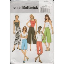 Butterick 4744 Culottes, Gauchos, Wide Leg Pants Pattern Misses Size 14-... - $12.73