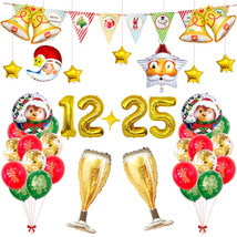 5536 Christmas Flag Decoration Set Gold Bell Sequins Balloon Set, Specification: - £9.48 GBP