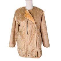 Love Tree Jacket Large Reversible Sherpa Tan Zipper Faux Fur New - $36.00