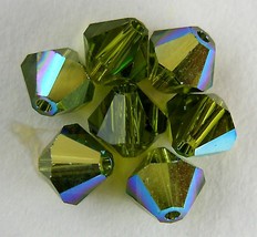 5 6mm Swarovski 5301 Crystal Bicones -- Olivine AB(Please read item description) - £0.91 GBP