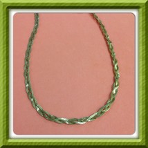 Vintage Necklace Braided Gold Tone 23&quot; Long Magnatic Clib - £7.98 GBP