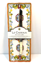 Baguette Tray with Bread Knife Gift Set, Capri Floral Le Cadeaux Melamine - $19.79