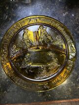 Vintage Tiara Glass Amber Nursery Rhyme Divided Child's Plate - $19.79