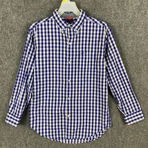 Dockers Button Down Shirt XL 18 Yrs Boys Long Sleeve Plaid Blue Cotton B... - $182.59 MXN