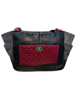 Coach Carrie Park Colorblock Quilted Shoulder Bag Leather Suede Black Wi... - $45.00