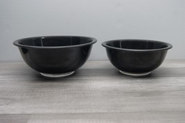 Pyrex Glass Black Nesting Mixing Bowls Set Of 2, #323 &amp; #325 - £15.66 GBP