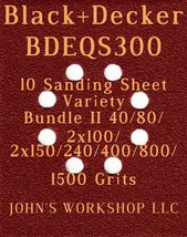 Black+Decker BDEQS300 - 40/80/100/150/240/400/800/1500 - 10pc Variety Bundle II - £7.89 GBP