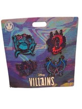 Disney Parks Villains 4 Pack Collectible Trading Pin Set Ursula Jafar NEW - £18.37 GBP