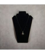 Pendant Round Gold And Silver On Black Leather Cord. - $11.88
