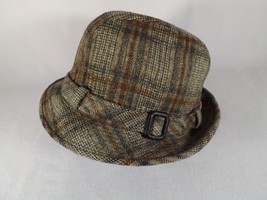 Vtg Knox Premier Fedora Buckled Mens Hat Plaid Wool  Sz  7 1/4&quot;  C: 1960&#39;s - £18.24 GBP