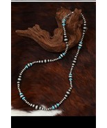 Southwestern Navajo Pearl Style Silver Tone Faux Turquoise Beaded Neckla... - £22.01 GBP