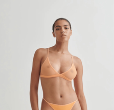 Skin Womens XS Odelyn Triangle Bra Spritz Orange Criss Cross Back Cotton NWT - £41.92 GBP