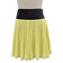 NWT The Limited  100% Polyester Yellow Pleated Skirt Lining Black Waistb... - $42.62