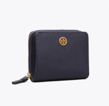 Tory Burch Robinson Bi-Fold Leather Wallet ~NWT~ Navy - £117.84 GBP