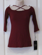 Rock &amp; Republic CABERBET Strappy Elbow Slv Tee Women&#39;s Sz. XS NWT MSRP$36 - $14.74