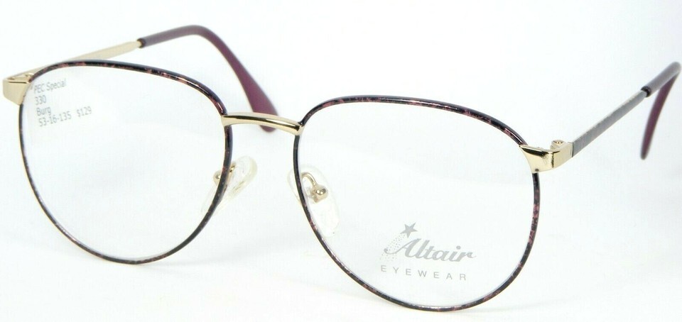 NEW W/ TAG Altair 330 BURGUNDY EYEGLASSES GLASSES METAL FRAME 53-16-135m... - $23.76