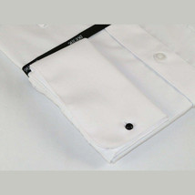 Mens Milani dress shirt cotton Blend easy wash long sleeves white French Cuffs image 6
