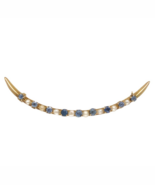10k Yellow Gold Montana Sapphire and Pearl Crescent Pin Jewelry (#J7045) - $460.37 CAD