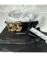 Dolce &amp; Gabbana Black Polished Belt - Size 90 - €337,49 EUR