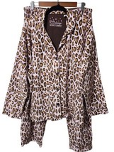 PJ Salvage Flannel Pajamas Women’s Large PJ Set Leopard Print Pink &amp; Brown  - $32.95