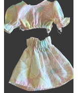 Vtg Mattel Barbie Fashion Favorites Pastel Floral Outfit 1992 78 Skirt T... - $13.08 CAD