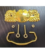 4 Brass Tone Drawer Pulls Handles Ornate Bail Fancy For VTG Replacements... - $43.44 CAD