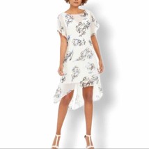 Adrianna Papell floral chiffon dress medium new - £45.51 GBP