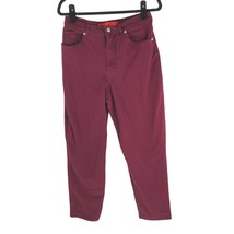 Gloria Vanderbilt Womens Mom Jeans High Rise Tapered Stretch Burgundy Red 10 - £11.32 GBP
