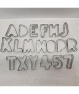 Random Letters &amp; Numbers 3 inch Metal Cookie Cutters Alphabet Cake Decor... - $9.64