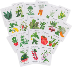 Sereniseed Certified Organic Vegetable Seed Collection (20-Pack) – 100% Non GMO, - £27.43 GBP
