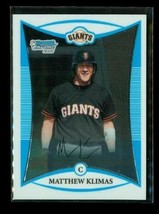 2008 Topps 1ST Bowman Chrome Baseball Card BCP89 Matthew Klimas Giants - £3.80 GBP
