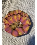 Hand Painted Ceramic Tile Stone Art Fridge Magnet Gift Idea abstract oct... - $149.26 MXN