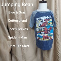 Jumping Bean Blue Cotton Blend Spider-Man Tee Size 5 - £3.92 GBP