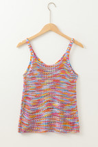 Pink Color Contrast Crochet Loose Fit Sweater Vest - $259.70 MXN