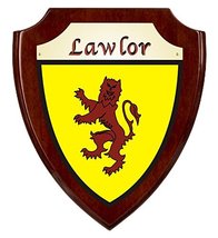 Lawlor Irish Coat of Arms Shield Plaque - Rosewood Finish - $48.00