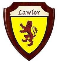 Lawlor Irish Coat of Arms Shield Plaque - Rosewood Finish - $48.00