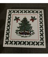 Vintage 1986 Artmark Christmas Tree Tile Trivet   4x4 Inches - $7.92