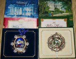 Lot 2 White House Historical Christmas Ornaments 2004 Hayes &amp; 2005 Garfield - £18.26 GBP