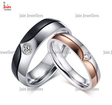 14Kt, 18Kt Solid White Gold CZ Stone His &amp; Her Wedding Couple Bands 2 Pc Rings - £1,091.84 GBP+