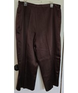Womens Plus 18 Kay Unger New York Dark Cocoa Brown Silk Dress Pants - €24,57 EUR
