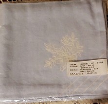 Four (4) ~ Sky Blue ~ 17&quot; Square ~ Fabric Napkins ~ Made in India ~ 100% Cotton - $22.44