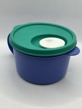 Vintage Tupperware 3155B-3 Blue Lidded Vented 16oz. One-Handled Container. - $8.00