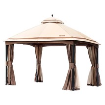 VEVOR Patio Gazebo for 10-12 Person, 10 x 13 FT Backyard Gazebo, with Mosquito N - £298.56 GBP