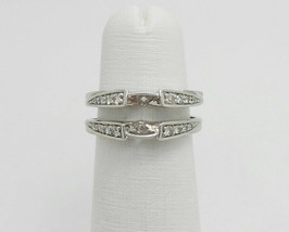 1.4CT Diamond Engagement Solitaire Enhancer Wrap Ring Band 14K White Gold Over - £67.67 GBP