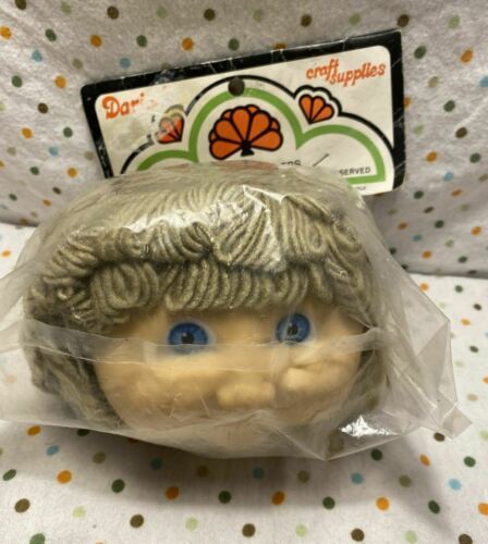 Primary image for Vintage Darice Cabbage Patch Style Doll Head Girl Brown Hair Pony Tails #1254