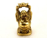 2&quot; Brass Buddha Figurine, Holding Bowl of Plenty, Good Luck, Peace, Pros... - $24.45