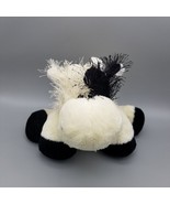 Webkinz Cow Plush Toy HM003 No Code Retired Fuzzy 7&quot; Sitting Black and W... - $9.24