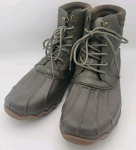 Sperry Top Sider Mens Brewster Leather Olive Duck Boot Size 11.5 Has Small Holes - £21.90 GBP