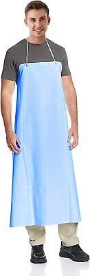 Primary image for 72 Pack Blue Vinyl Disposable Aprons 35x45 6.0 mil Raw Cut Finish PVC Aprons